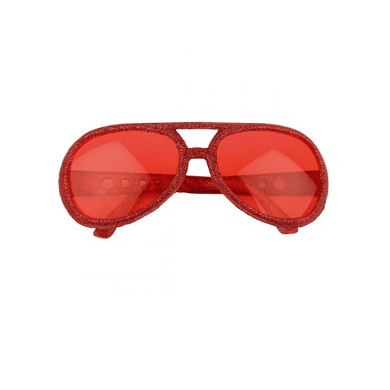 Bril Disco Glitter Rood