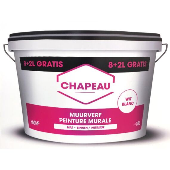 Chapeau Muurverf 8+2L Wit Binnen