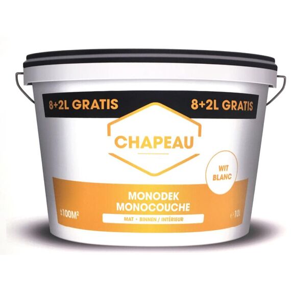 Chapeau Muurverf Monodek 8+2L Wit Binnen
