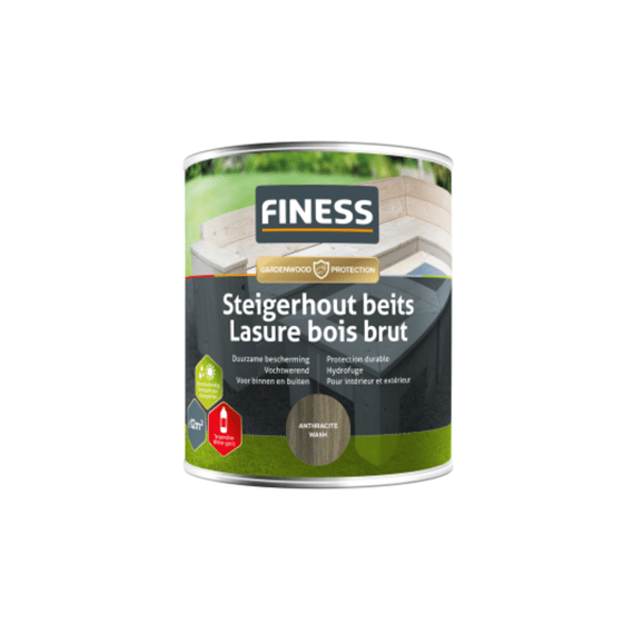 Finess Steigerhouts Beits Binnen/Buiten 750Ml Antracite-Wash