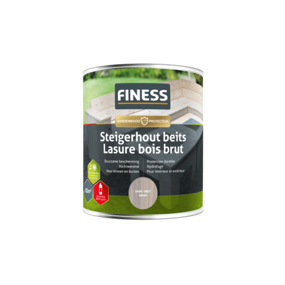 Finess Steigerhouts Beits Binnen/Buiten 750Ml Dark Grey-Wash