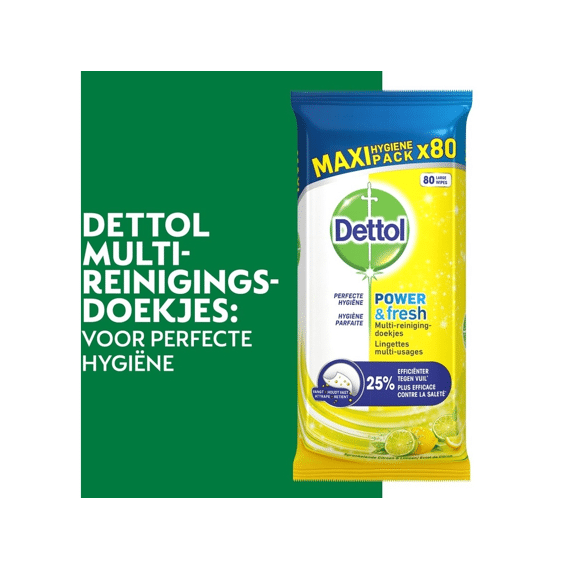 Dettol Reiniger Doekjes Power En Fresh Citrus 80St