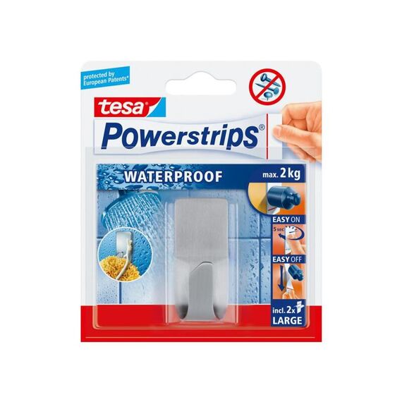 Tesa Powerstrips Waterproof Haak Rvs
