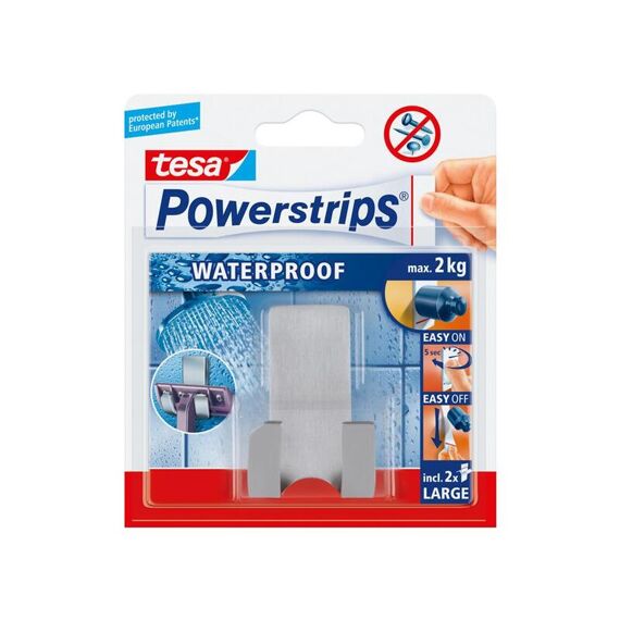 Tesa Powerstrips Waterproof Scheerm.Rvs