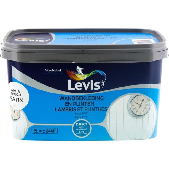 Levis Opfrisverf  Wandbekl.&Plinten Satin White Touch 2 L