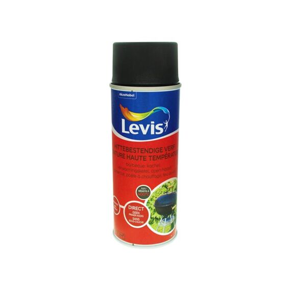 Levis Opfrisverf  Hittebestendig Verf Mat Black Touch 0.4 L