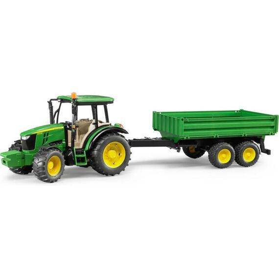 Bruder 02108 John Deere tractor met aanhangwagen