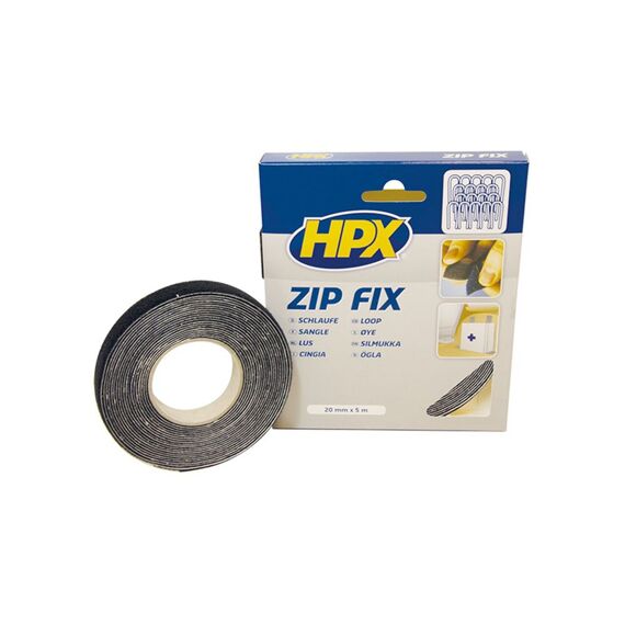 Hpx Zipfix Klitband(Lus)-Zwart 20Mm*5M