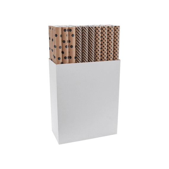 Rol Kadopapier Kraft + Zwart 2mx70cm