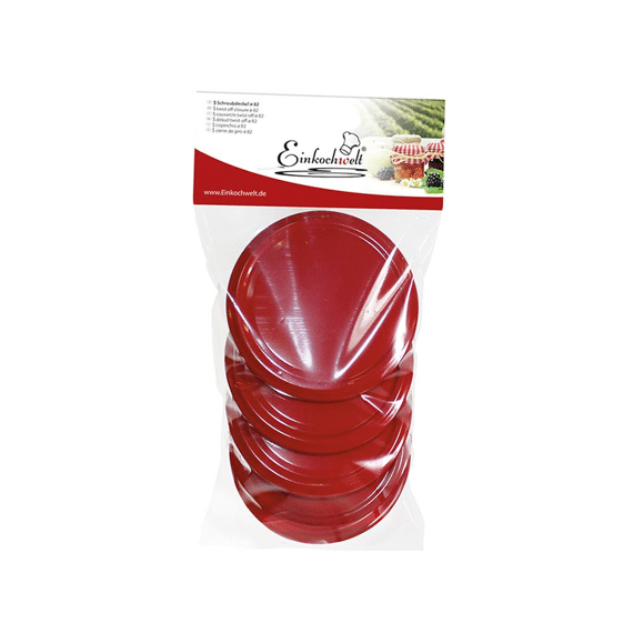 Weck Ekw Deksel 63Mm Metaal Rood Set/5