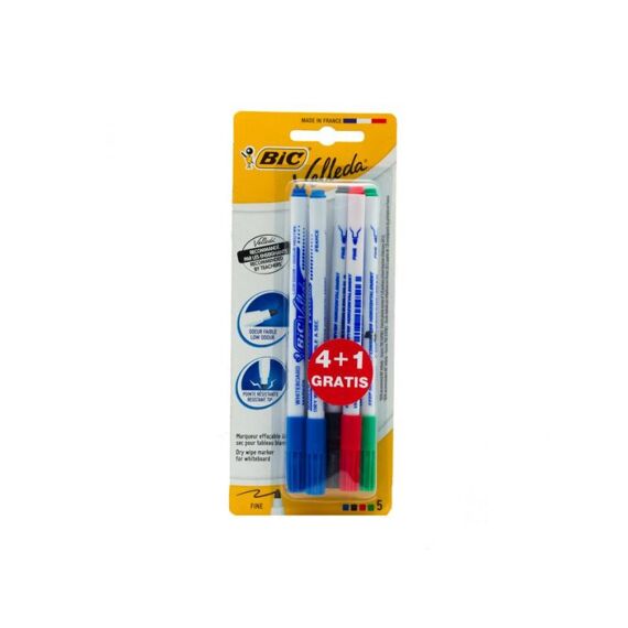 Bic Velleda Whiteboard Stift Fijn  4+1 Gratis Ass Kleuren