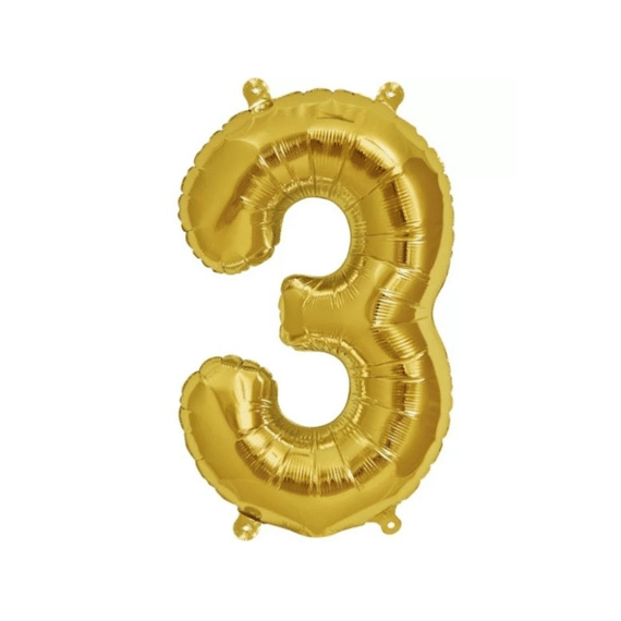 Folie Ballon 3 Goud 100 Cm