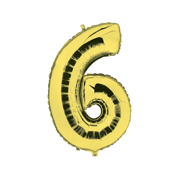 Folie Ballon 6 Goud 100 Cm