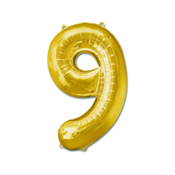 Folie Ballon 9 Goud 100 Cm