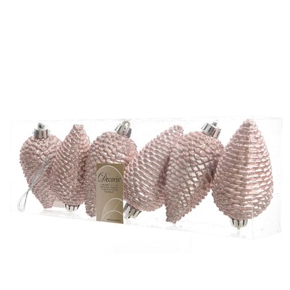 Sh.Prf Pinecone Glit W Hanger Blush Pink Dia4.5X8Cm