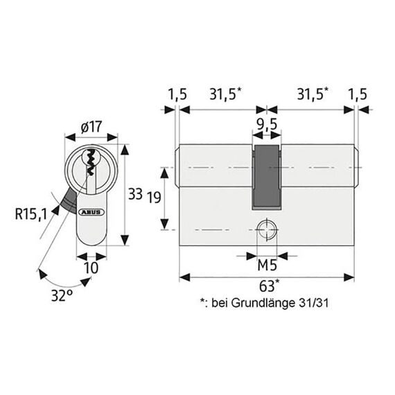 Abus profielcilinderslot, met veiligheidskaart Xp10Nm 35/35