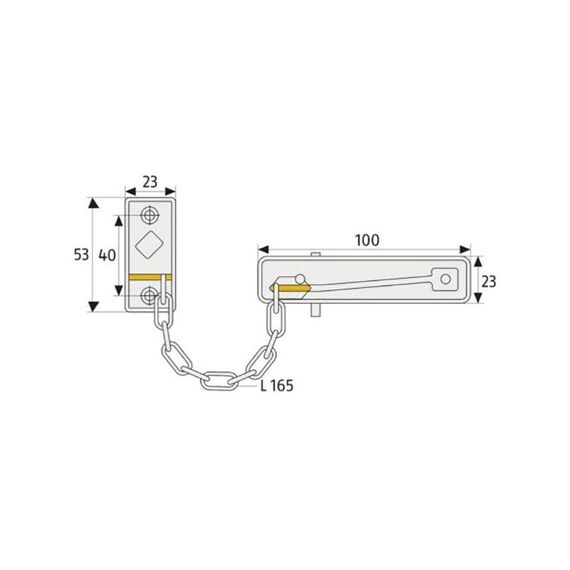 Abus traditionele deurketting Messing - Sk69 M B/Dfnli