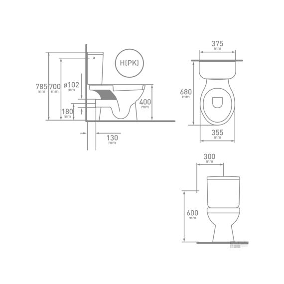 Geberit Herat Wc Pack Muuraansluiting 18 Cm