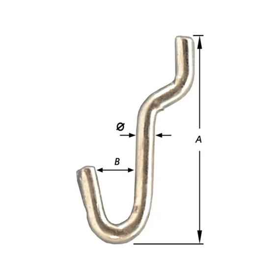 Boardhaakjes Verz. 3mm 3.5x12x35