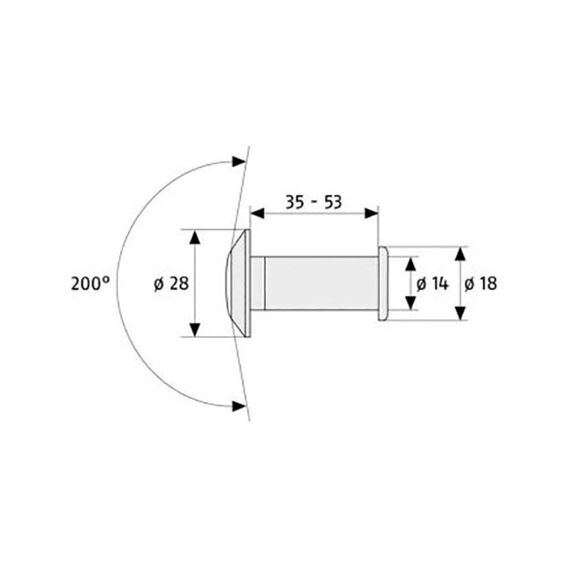 Abus deurspion 2200 S - zilver