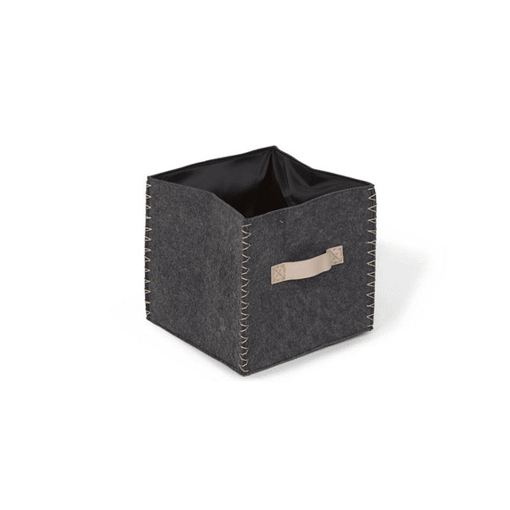 Vilten Vierkante Mand Anthra/Gold 28X28X27 + Pu Handgrepen