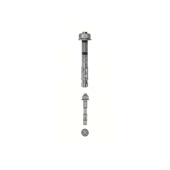 2 Doorsteekankers, Verzinkt M12x80mm