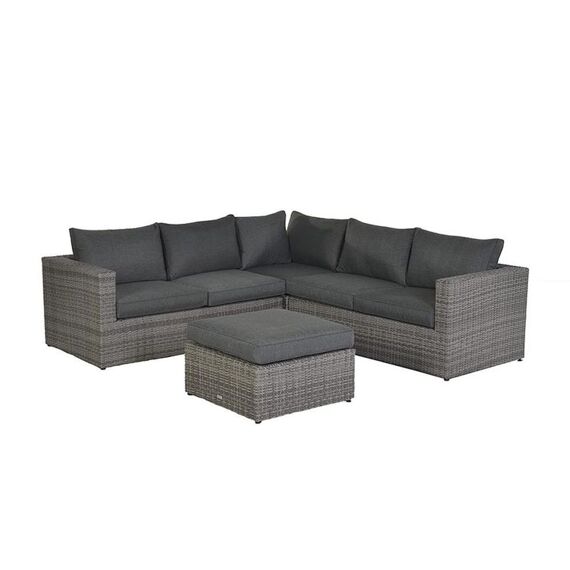 Orangebird Lounge Set 4-Delig Hoeksalon Met Poef Organic Grey/ Antraciet