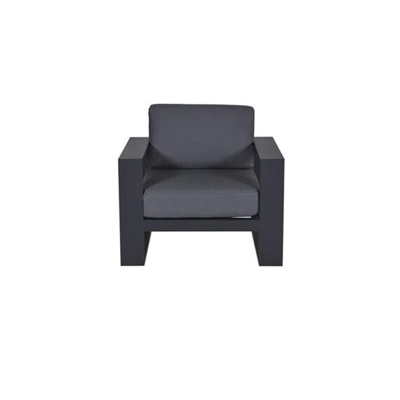 Cube Lounge Fauteuil Aluminium Carbon Black/ Kussen Reflex Black