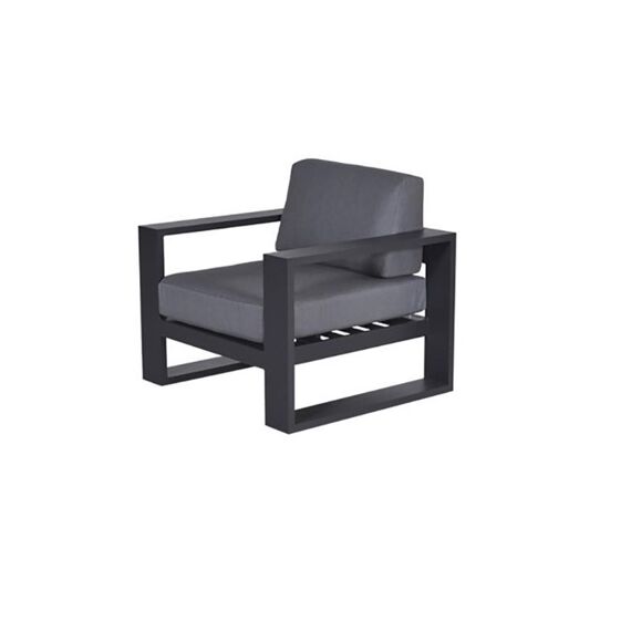 Cube Lounge Fauteuil Aluminium Carbon Black/ Kussen Reflex Black