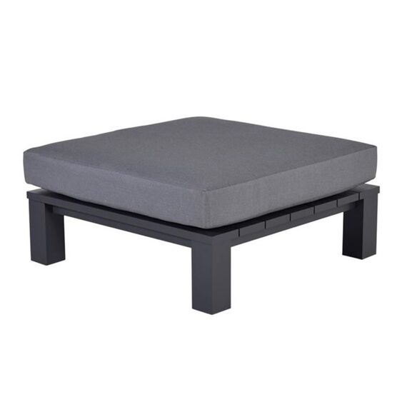 Cube Lounge Tafel 100X100Xh30Cm Aluminium Carbon Black/ Kussen Reflex Black