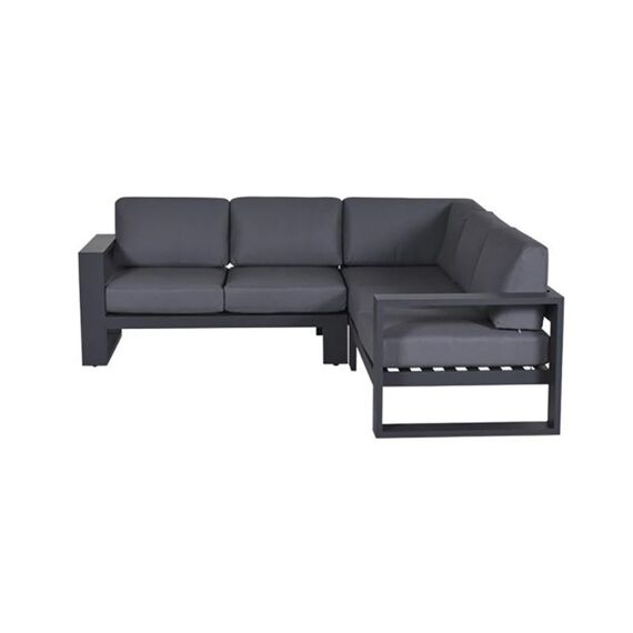 Cube Lounge Hoeksalon Aluminium Carbon Black/ Kussen Reflex Black