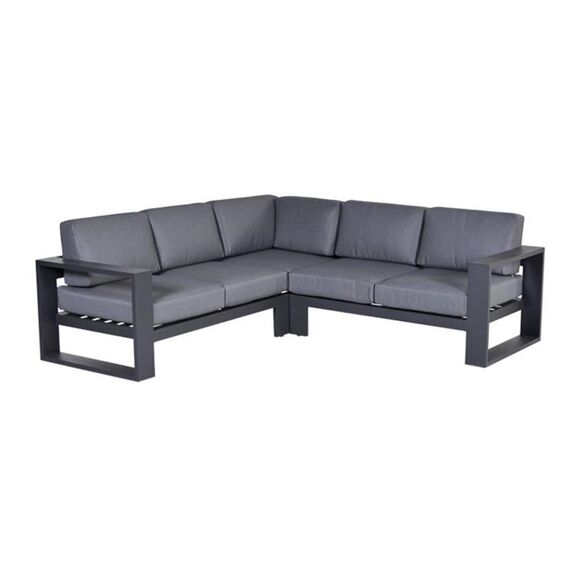 Cube Lounge Hoeksalon Aluminium Carbon Black/ Kussen Reflex Black