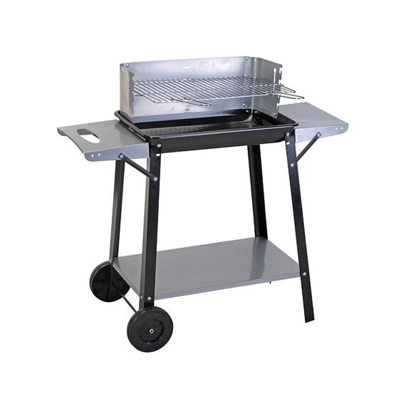 Bbq Rechthoekig Model 49X32Cm Met Zijtafeltjes En Wielen