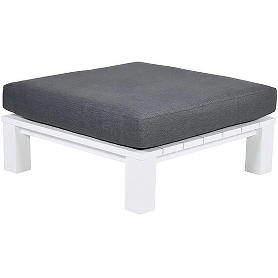 Cube Lounge Tafel 100X100Xh30Cm Alu Mat Wit/ Kussen Reflex Black