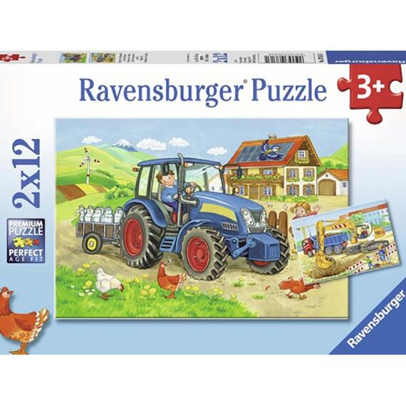 Ravensburger Puzzel 2X12 Stuks Construction Site And Farm