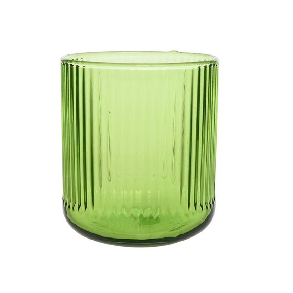 Drinkglas Glas Streepmotief Dia8.4X9.5Cm Groen