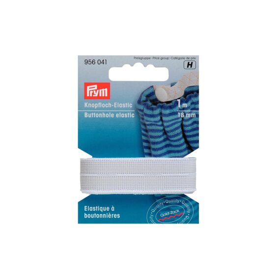 Knoopsgatenelastiek 18Mm Wit 1M