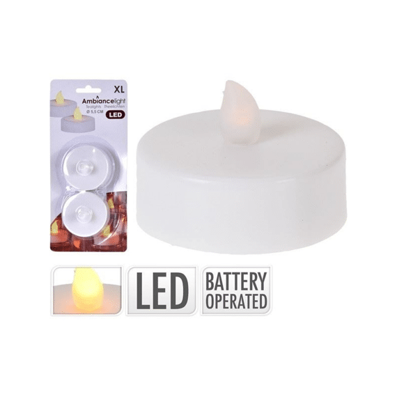Theelicht Jumbo Led Set 2 Stuks