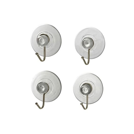 Wenko Zuignaphaak Nickel Set Van 4 St. Transparant