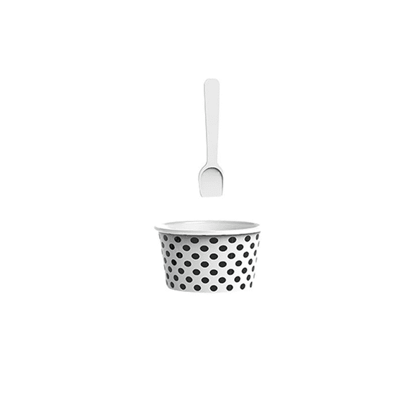 Zk Zwart Ijsschaaltje D8Cm Incl Lepel