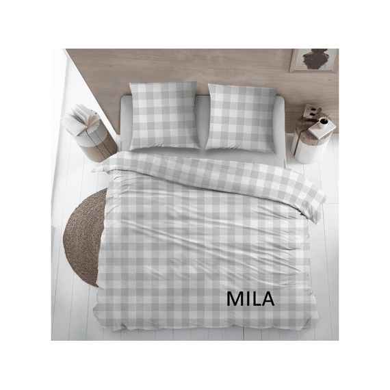 Laken Katoen Mila Grey 180x290+1 sloop