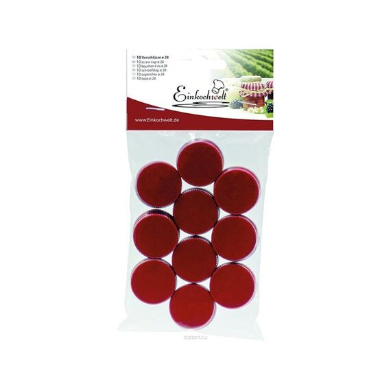 Weck Ekw Set 10 Draaistop 28 Mm Metaal Rood