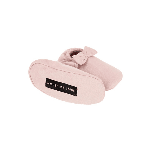 House Of Jamie Bow Tie Booties Powder Pink 6-12M