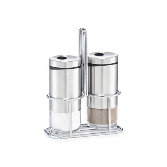 Salt-/Peppershaker-Set, 3 Pcs., Glass/S/S