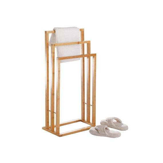 Handdoekdrager 3 Baren Bamboo 42X24X81.5Cm