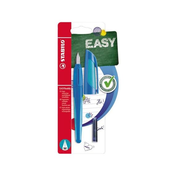 Stabilo Easy Buddy Blister 1 Vulpen Dark Blue/Light Blue + 2 Cartridges