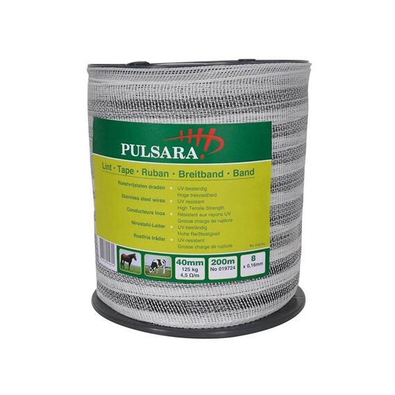 Pulsara Lint 40Mm 8 Rvs Geleiders, Wit, 200M