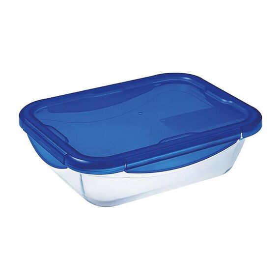 Pyrex Cook & Go Rechth. Schaal + Deksel 1.7L 24X18Cm