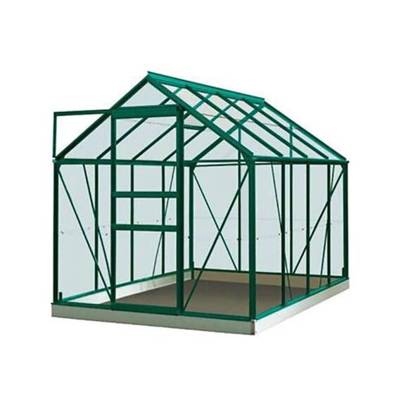 Serre Intro Grow - Ivy - 5,0M² Groen Ral6009 Gehard Glas 3Mm - 1,93M X 2,57M X H1,21M/1,95M