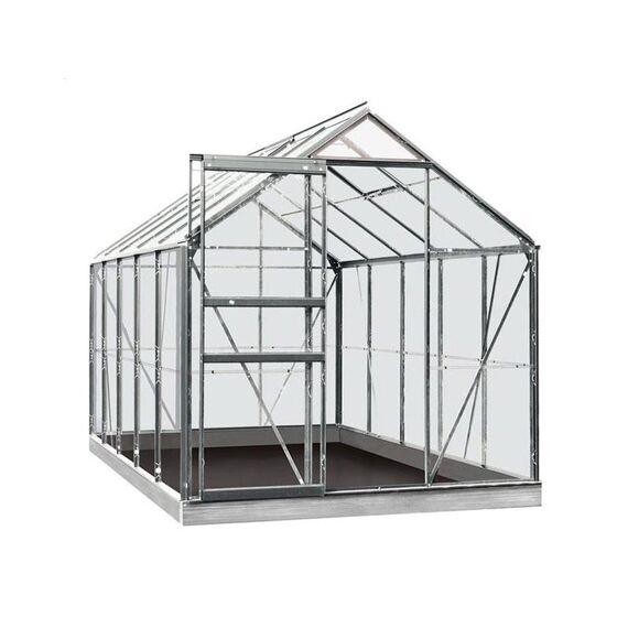 Serre Intro Grow - Lily - 6,2M² Aluminium Gehard Glas 3Mm - 1,93M X 3,19M X H1,21M/1,95M